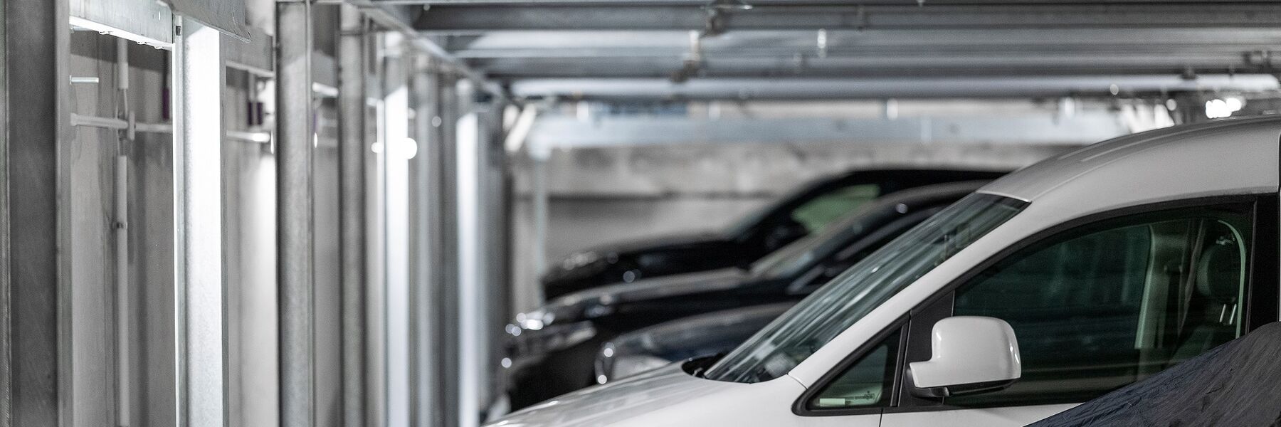 Innsiden av parkeringssystemet