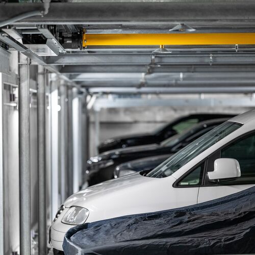 Innsiden av parkeringssystemet