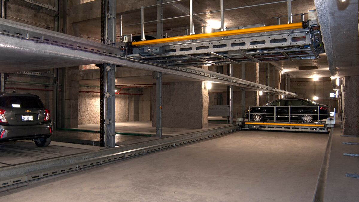 Parkeringssystem sett fra innsiden