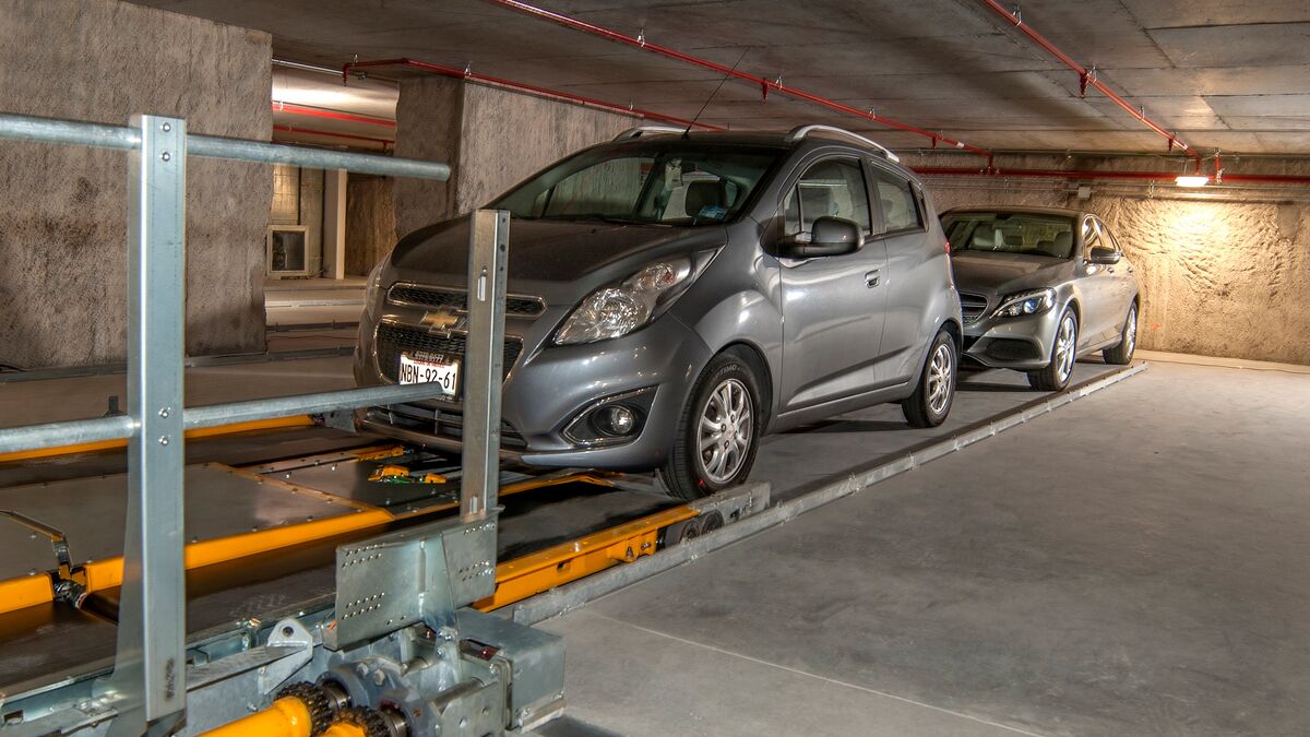 Parkeringssystem sett fra innsiden